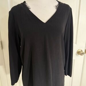 Black Lace Detail Blouse